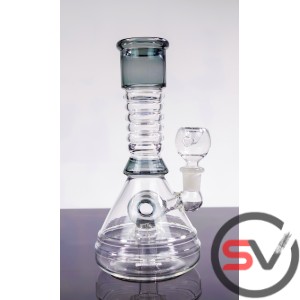 DONUT CHAMBER GLASS WATER PIPE 9inch